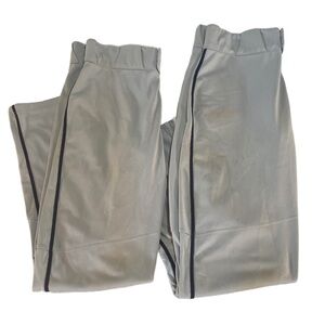 Nike Lot 2 -Team Vapor Select Baseball Pants Men's M BQ6345-052 Gray Navy Piping